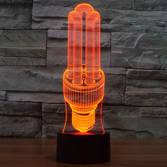 Energy-saving Lamp Style 3D Touch Switch Control LED Light , 7 Color Discoloration Creative Visual Stereo Lamp Desk Lamp Night Light