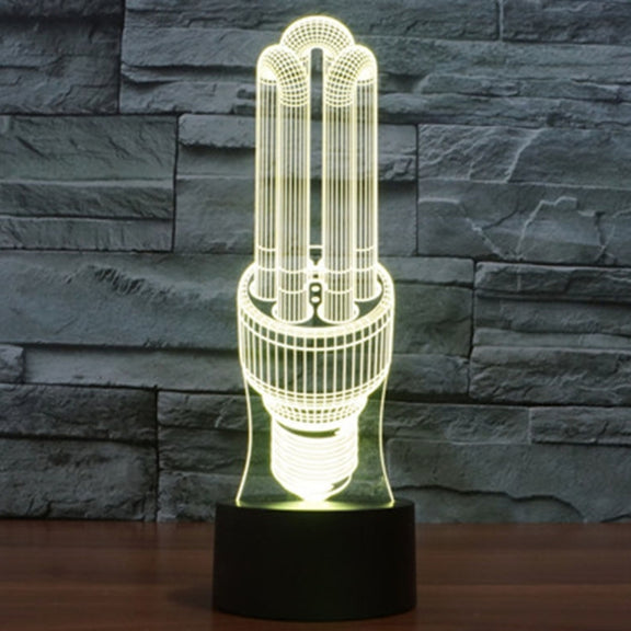 Energy-saving Lamp Style 3D Touch Switch Control LED Light , 7 Color Discoloration Creative Visual Stereo Lamp Desk Lamp Night Light