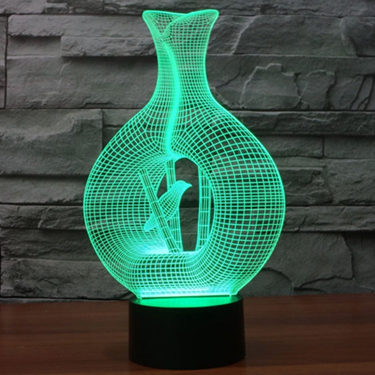 Bird In The Cage Style 3D Touch Switch Control LED Light , 7 Color Discoloration Creative Visual Stereo Lamp Desk Lamp Night Light
