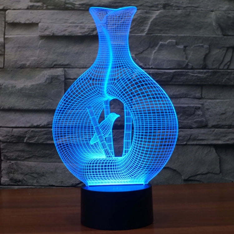 Bird In The Cage Style 3D Touch Switch Control LED Light , 7 Color Discoloration Creative Visual Stereo Lamp Desk Lamp Night Light