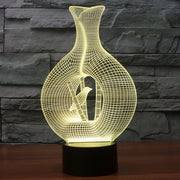 Bird In The Cage Style 3D Touch Switch Control LED Light , 7 Color Discoloration Creative Visual Stereo Lamp Desk Lamp Night Light