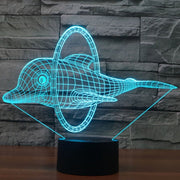 Dolphin Jump Style 3D Touch Switch Control LED Light , 7 Color Discoloration Creative Visual Stereo Lamp Desk Lamp Night Light