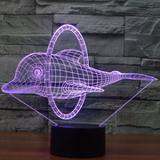 Dolphin Jump Style 3D Touch Switch Control LED Light , 7 Color Discoloration Creative Visual Stereo Lamp Desk Lamp Night Light