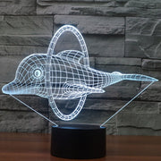 Dolphin Jump Style 3D Touch Switch Control LED Light , 7 Color Discoloration Creative Visual Stereo Lamp Desk Lamp Night Light