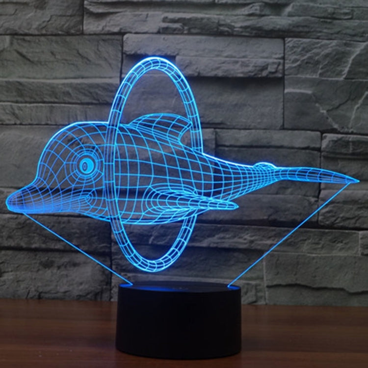 Dolphin Jump Style 3D Touch Switch Control LED Light , 7 Color Discoloration Creative Visual Stereo Lamp Desk Lamp Night Light