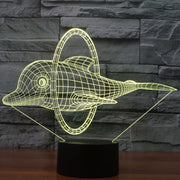 Dolphin Jump Style 3D Touch Switch Control LED Light , 7 Color Discoloration Creative Visual Stereo Lamp Desk Lamp Night Light