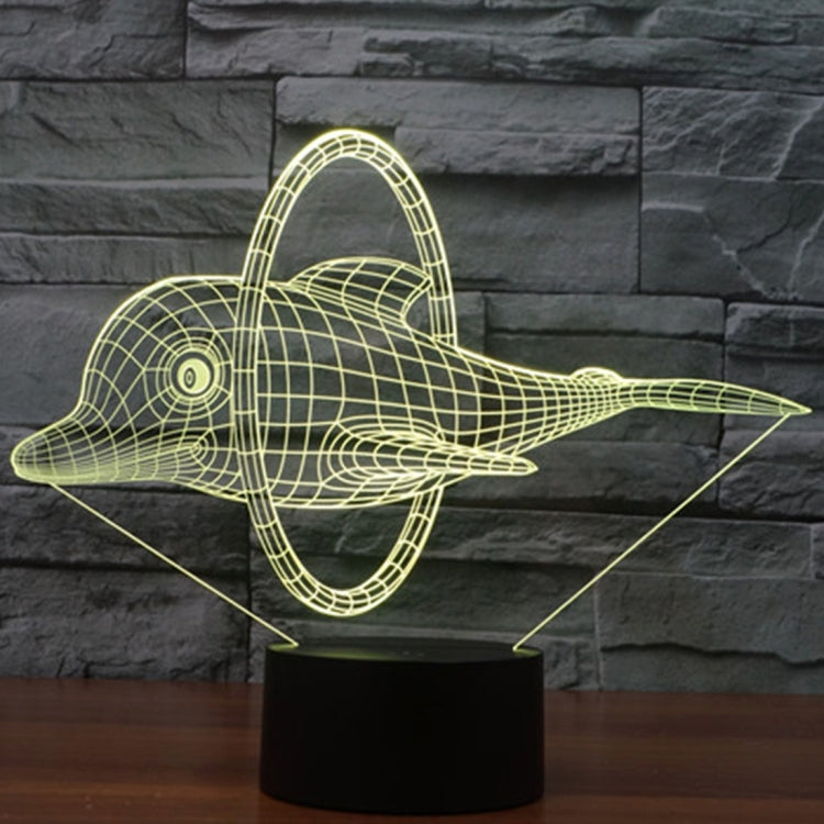 Dolphin Jump Style 3D Touch Switch Control LED Light , 7 Color Discoloration Creative Visual Stereo Lamp Desk Lamp Night Light