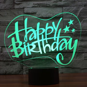 Happy Birthday Style 3D Touch Switch Control LED Light , 7 Color Discoloration Creative Visual Stereo Lamp Desk Lamp Night Light