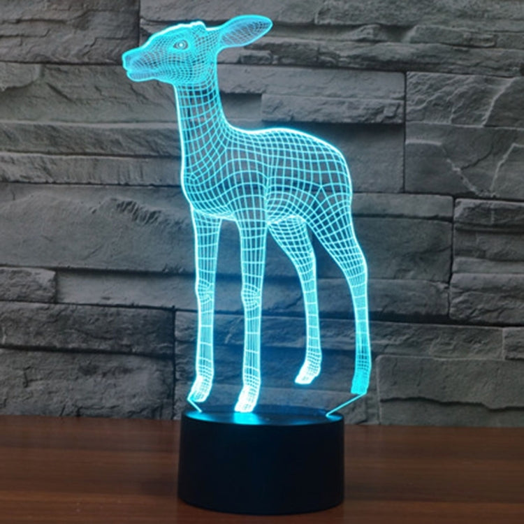 Deer Style 3D Touch Switch Control LED Light , 7 Color Discoloration Creative Visual Stereo Lamp Desk Lamp Night Light