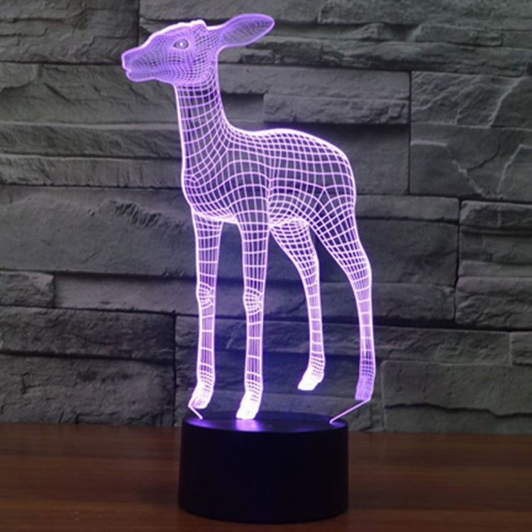 Deer Style 3D Touch Switch Control LED Light , 7 Color Discoloration Creative Visual Stereo Lamp Desk Lamp Night Light