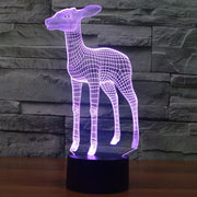 Deer Style 3D Touch Switch Control LED Light , 7 Color Discoloration Creative Visual Stereo Lamp Desk Lamp Night Light