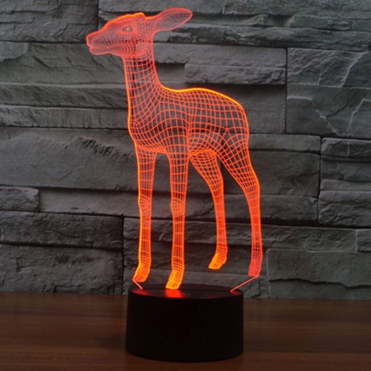 Deer Style 3D Touch Switch Control LED Light , 7 Color Discoloration Creative Visual Stereo Lamp Desk Lamp Night Light
