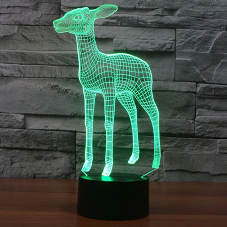 Deer Style 3D Touch Switch Control LED Light , 7 Color Discoloration Creative Visual Stereo Lamp Desk Lamp Night Light