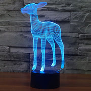 Deer Style 3D Touch Switch Control LED Light , 7 Color Discoloration Creative Visual Stereo Lamp Desk Lamp Night Light