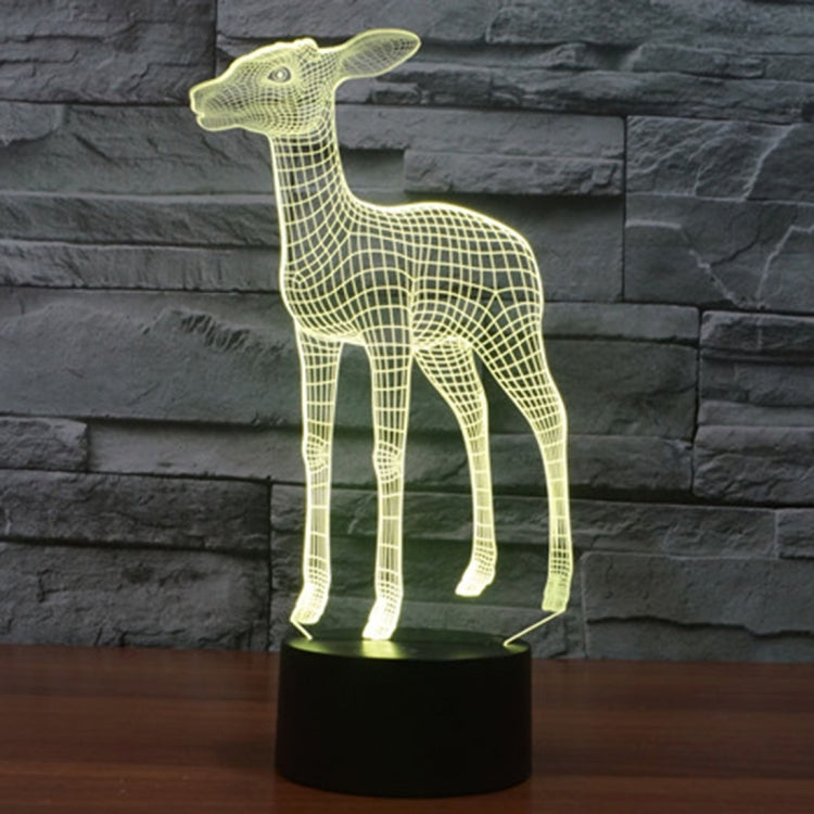 Deer Style 3D Touch Switch Control LED Light , 7 Color Discoloration Creative Visual Stereo Lamp Desk Lamp Night Light