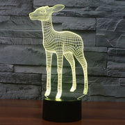 Deer Style 3D Touch Switch Control LED Light , 7 Color Discoloration Creative Visual Stereo Lamp Desk Lamp Night Light