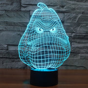 White Gourd Style 3D Touch Switch Control LED Light , 7 Color Discoloration Creative Visual Stereo Lamp Desk Lamp Night Light