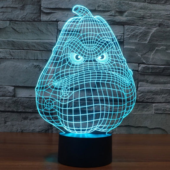 White Gourd Style 3D Touch Switch Control LED Light , 7 Color Discoloration Creative Visual Stereo Lamp Desk Lamp Night Light