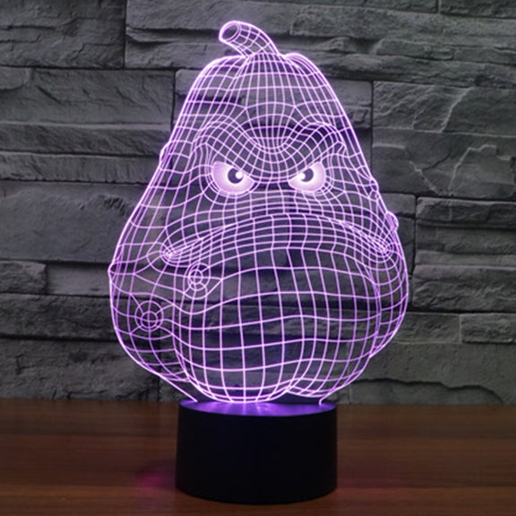 White Gourd Style 3D Touch Switch Control LED Light , 7 Color Discoloration Creative Visual Stereo Lamp Desk Lamp Night Light
