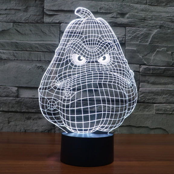 White Gourd Style 3D Touch Switch Control LED Light , 7 Color Discoloration Creative Visual Stereo Lamp Desk Lamp Night Light