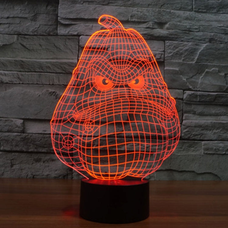 White Gourd Style 3D Touch Switch Control LED Light , 7 Color Discoloration Creative Visual Stereo Lamp Desk Lamp Night Light
