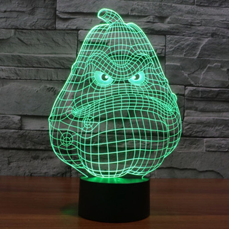 White Gourd Style 3D Touch Switch Control LED Light , 7 Color Discoloration Creative Visual Stereo Lamp Desk Lamp Night Light