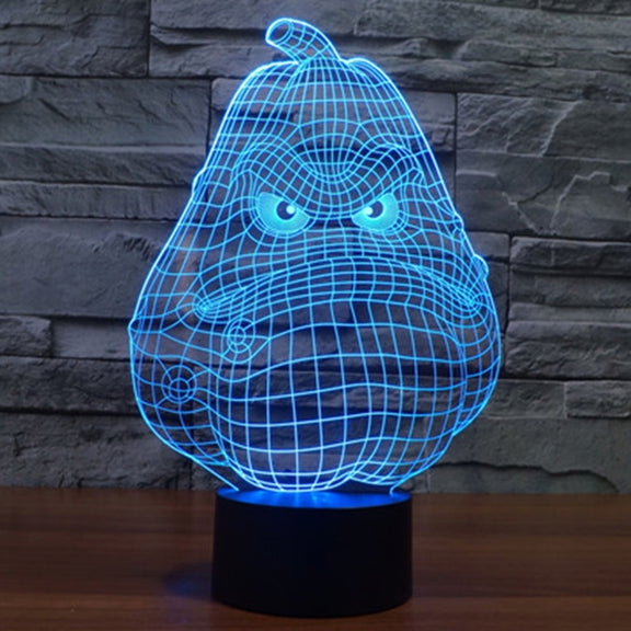 White Gourd Style 3D Touch Switch Control LED Light , 7 Color Discoloration Creative Visual Stereo Lamp Desk Lamp Night Light
