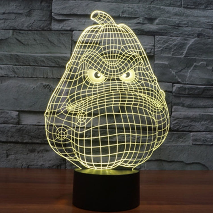 White Gourd Style 3D Touch Switch Control LED Light , 7 Color Discoloration Creative Visual Stereo Lamp Desk Lamp Night Light