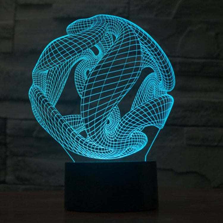 Abstract Style 3D Touch Switch Control LED Light , 7 Color Discoloration Creative Visual Stereo Lamp Desk Lamp Night Light