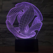 Abstract Style 3D Touch Switch Control LED Light , 7 Color Discoloration Creative Visual Stereo Lamp Desk Lamp Night Light