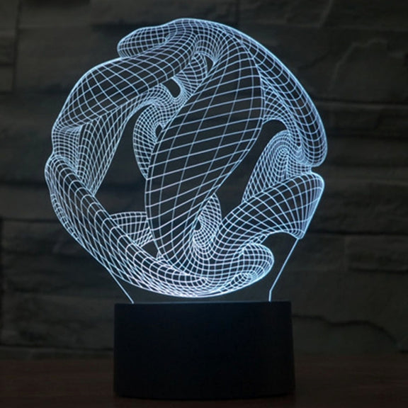 Abstract Style 3D Touch Switch Control LED Light , 7 Color Discoloration Creative Visual Stereo Lamp Desk Lamp Night Light