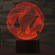 Abstract Style 3D Touch Switch Control LED Light , 7 Color Discoloration Creative Visual Stereo Lamp Desk Lamp Night Light