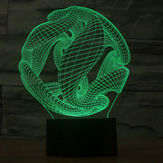 Abstract Style 3D Touch Switch Control LED Light , 7 Color Discoloration Creative Visual Stereo Lamp Desk Lamp Night Light