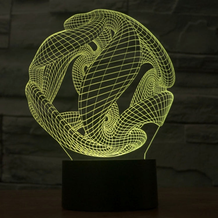 Abstract Style 3D Touch Switch Control LED Light , 7 Color Discoloration Creative Visual Stereo Lamp Desk Lamp Night Light