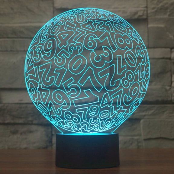 Numbers Style 3D Touch Switch Control LED Light , 7 Color Discoloration Creative Visual Stereo Lamp Desk Lamp Night Light