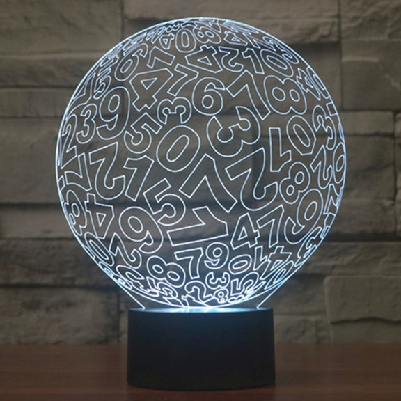 Numbers Style 3D Touch Switch Control LED Light , 7 Color Discoloration Creative Visual Stereo Lamp Desk Lamp Night Light