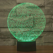 Numbers Style 3D Touch Switch Control LED Light , 7 Color Discoloration Creative Visual Stereo Lamp Desk Lamp Night Light