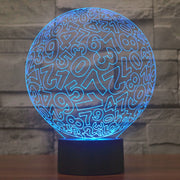 Numbers Style 3D Touch Switch Control LED Light , 7 Color Discoloration Creative Visual Stereo Lamp Desk Lamp Night Light