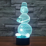 Snowman Style 3D Touch Switch Control LED Light , 7 Color Discoloration Creative Visual Stereo Lamp Desk Lamp Night Light