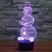 Snowman Style 3D Touch Switch Control LED Light , 7 Color Discoloration Creative Visual Stereo Lamp Desk Lamp Night Light