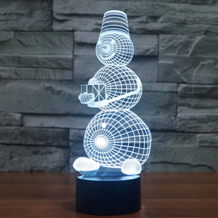 Snowman Style 3D Touch Switch Control LED Light , 7 Color Discoloration Creative Visual Stereo Lamp Desk Lamp Night Light
