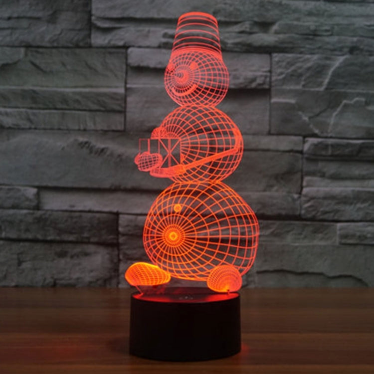 Snowman Style 3D Touch Switch Control LED Light , 7 Color Discoloration Creative Visual Stereo Lamp Desk Lamp Night Light