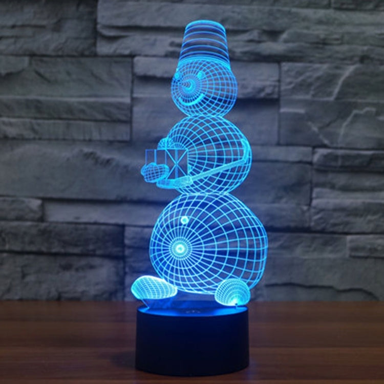 Snowman Style 3D Touch Switch Control LED Light , 7 Color Discoloration Creative Visual Stereo Lamp Desk Lamp Night Light