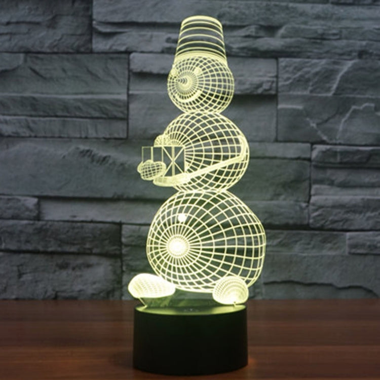Snowman Style 3D Touch Switch Control LED Light , 7 Color Discoloration Creative Visual Stereo Lamp Desk Lamp Night Light