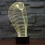 Cobra Style 3D Touch Switch Control LED Light , 7 Color Discoloration Creative Visual Stereo Lamp Desk Lamp Night Light