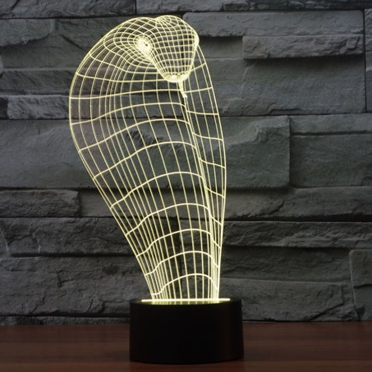 Cobra Style 3D Touch Switch Control LED Light , 7 Color Discoloration Creative Visual Stereo Lamp Desk Lamp Night Light