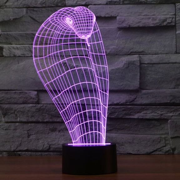 Cobra Style 3D Touch Switch Control LED Light , 7 Color Discoloration Creative Visual Stereo Lamp Desk Lamp Night Light