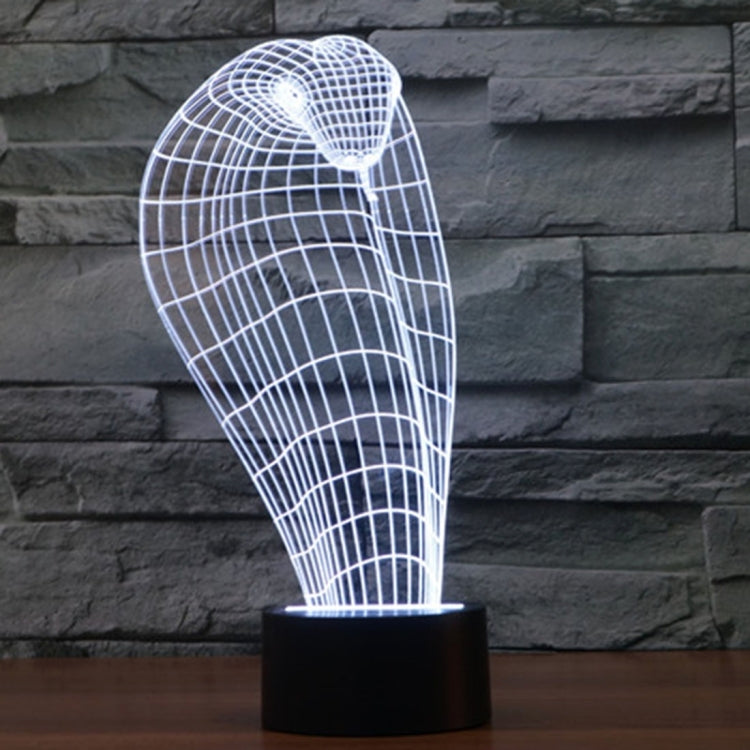 Cobra Style 3D Touch Switch Control LED Light , 7 Color Discoloration Creative Visual Stereo Lamp Desk Lamp Night Light