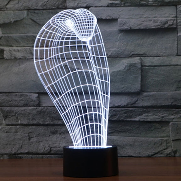 Cobra Style 3D Touch Switch Control LED Light , 7 Color Discoloration Creative Visual Stereo Lamp Desk Lamp Night Light