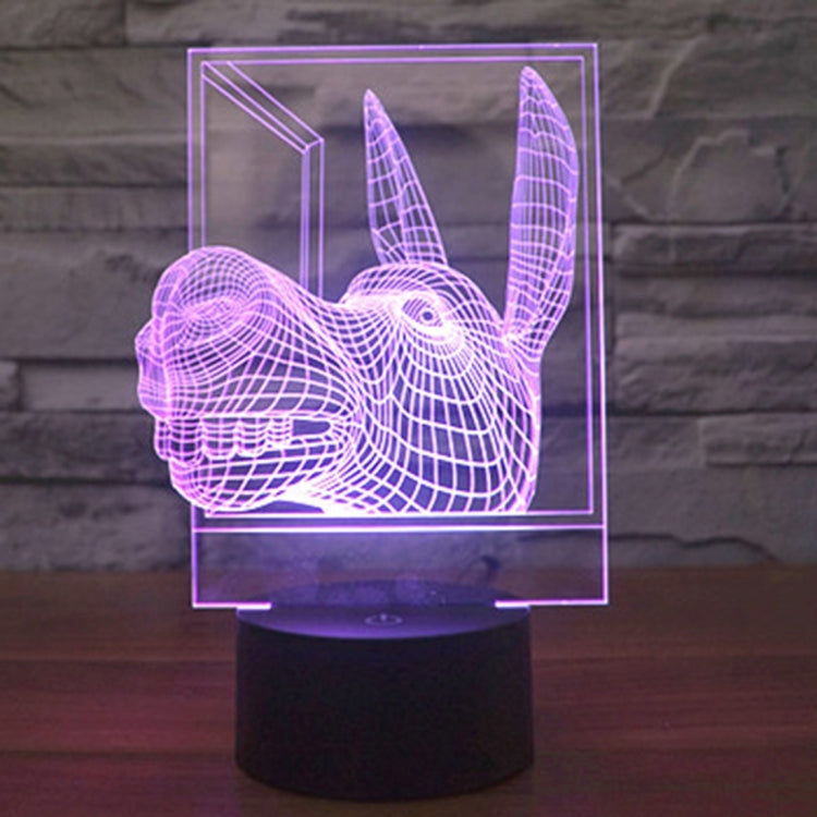 Donkey Shape 3D Touch Switch Control LED Light , 7 Colour Discoloration Creative Visual Stereo Lamp Desk Lamp Night Light